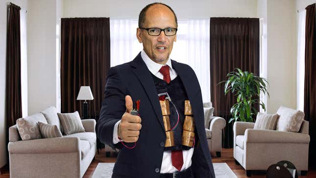 Image for article titled Tom Perez Warns He Will Detonate Explosive Vest At Midnight Unless Democrats Meet Fundraising Goal