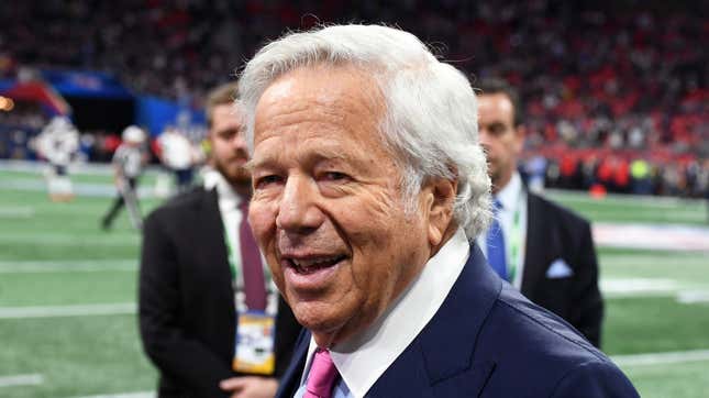 Image for article titled Robert Kraft Got A Ban On Authorities Releasing Video Of Him Getting A Hand Job, For Now