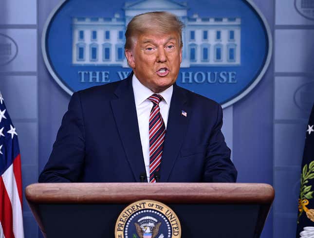 Image for article titled TV Networks Cut Away From Trump After He Starts Lying 4 Years Ago