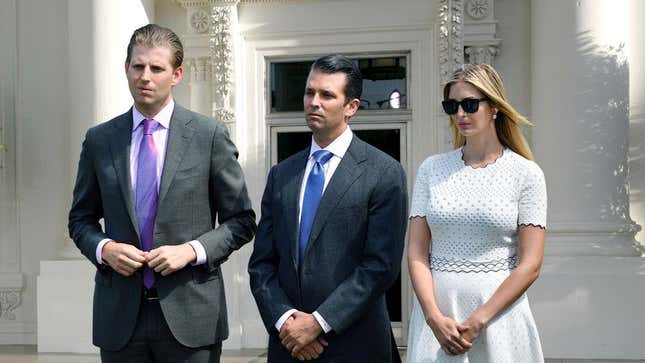 Image for article titled Ivanka, Donald Jr., Eric Trump Removed From White House After Mother Wins 25-Year Custody Battle