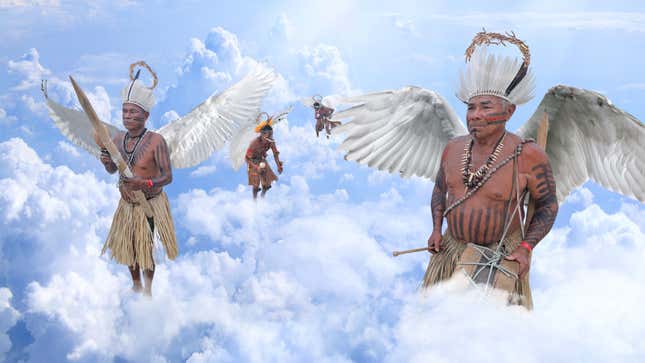 Image for article titled God Happens Upon Tribe Of Primitive, Sky-Worshipping Angels In Previously Uncontacted Region Of Heaven