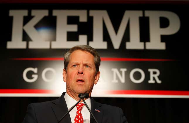 Brian Kemp on election night Nov. 6, 2018, on his way to becoming Georgia’s governor