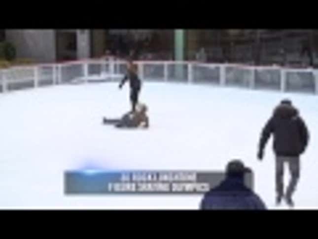 Watch Johnny Weir and Tara Lipinski Commentate 30 Rock Skating Rink