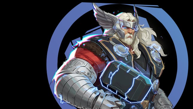 L'art promotionnel des rivaux de Marvel montre Thor portant son marteau.
