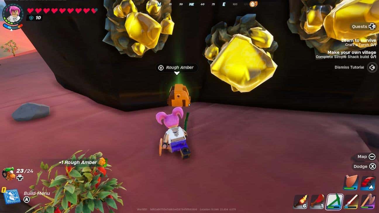 Image de l'article intitulé Lego Fortnite : Comment obtenir de l'ambre brut et couper de l'ambre
