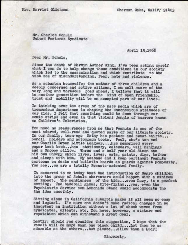Image for article titled The sweet story behind Peanuts’ groundbreaking first black character