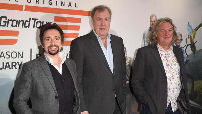 Hammond standing next to Clarkson and May