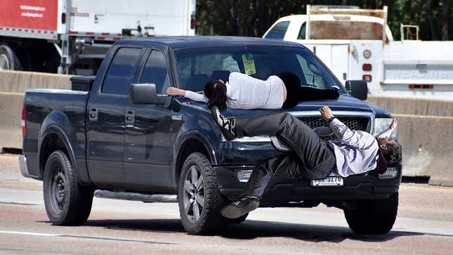 Image for article titled Study Finds More Americans Commuting To Work Splattered On Grill Of F-150