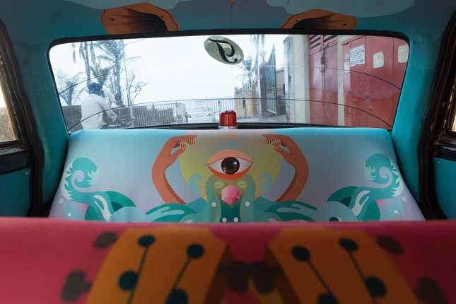 Image for article titled Photos: A Mumbai taxi cab gets a stunning, symbolic makeover from an Indian and Pakistani design dream team