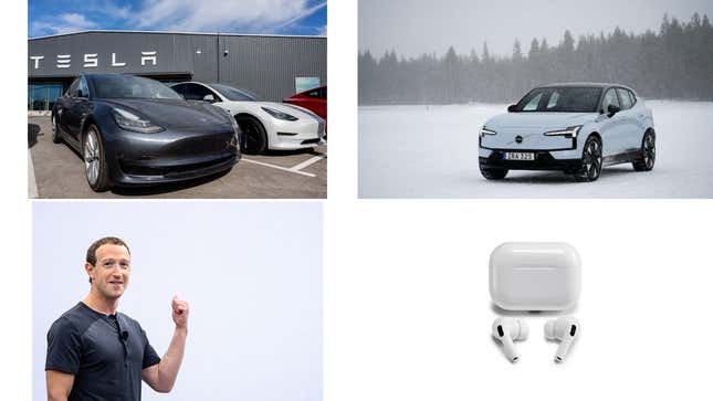 Image for article titled Tesla's comeback, Zuckerberg's Threads vs. Musk's X, and Apple AirPod cameras: Tech news roundup