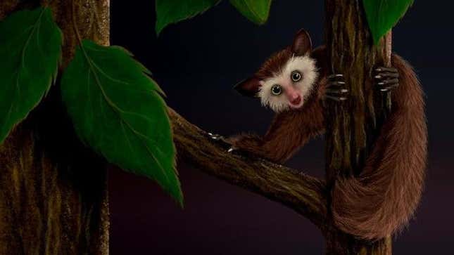 An artist’s impression of Ekgmowechashala, an ancient North American primate.