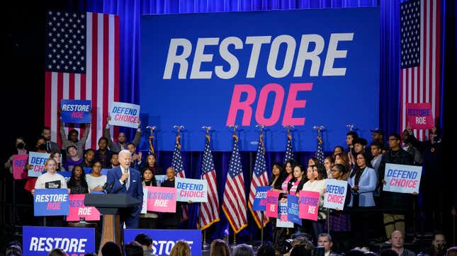 President Joe Biden speaks about abortion access on Tuesday.