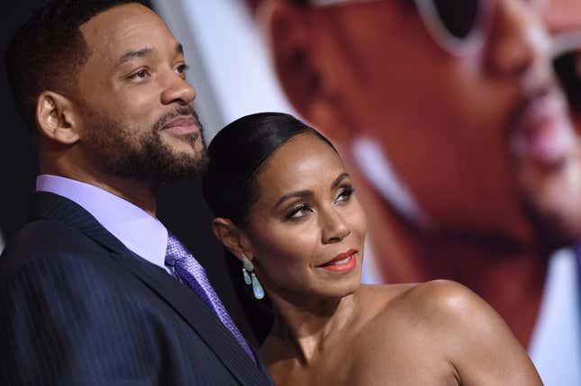 Will Smith and Jada Pinkett Smith arrive at the Los Angeles World Premiere of Warner Bros. Pictures ‘Focus’ at TCL Chinese Theatre on February 24, 2015 in Hollywood, California.