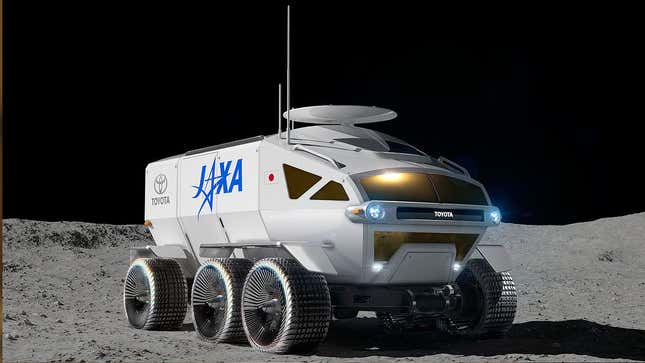 Ein Rendering des Toyota-Mondrovers auf dem Mond. 