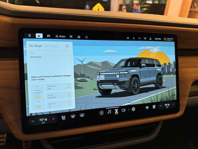 Infotainment display of a Rivian R1