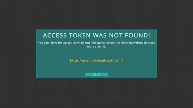 Access token was not found!