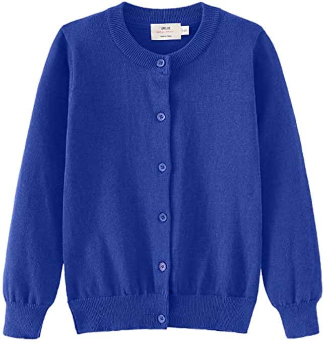 Image for article titled UMELOK Girls&#39; Royal Blue Cardigans Sweaters Cotton Long Sleeve School Uniform Royal Blue, Now 20% Off