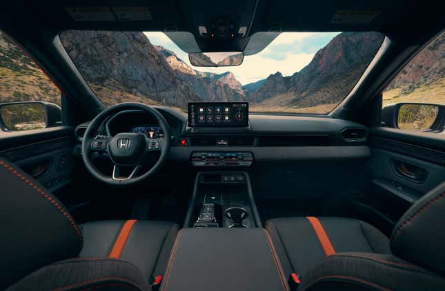 Dashboard of an orange 2026 Honda Passport TrailSport