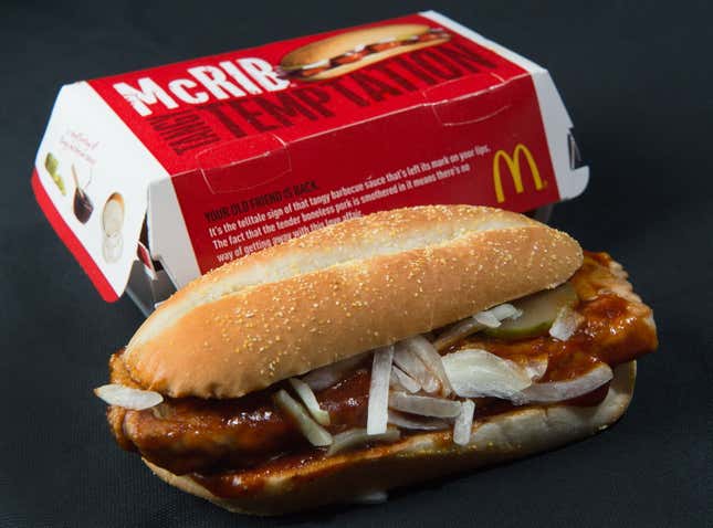 Image for article titled McDonald&#39;s is bringing back the McRib