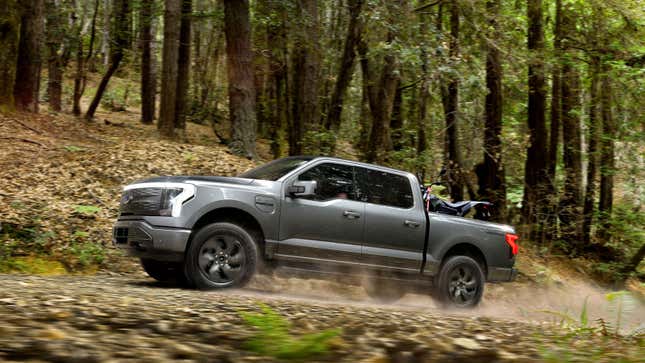 A photo of a silver Ford F-150 pickup truck. 