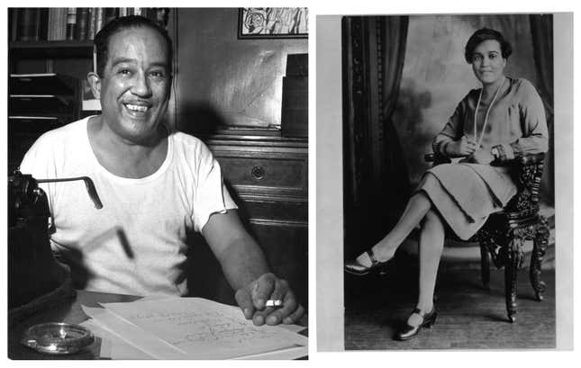 L: Langston Hughes, R: Jessie Fauset