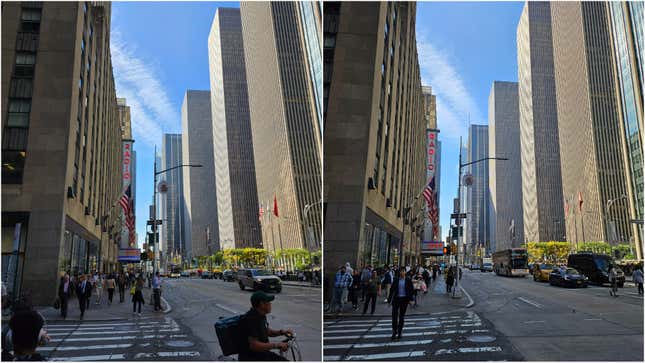 The left photo was taken with the 50MP Samsung Galaxy S23 FE. The right with the Z Flip 5 and its 12 MP sensor. Don’t feel bad if you can’t tell the difference.