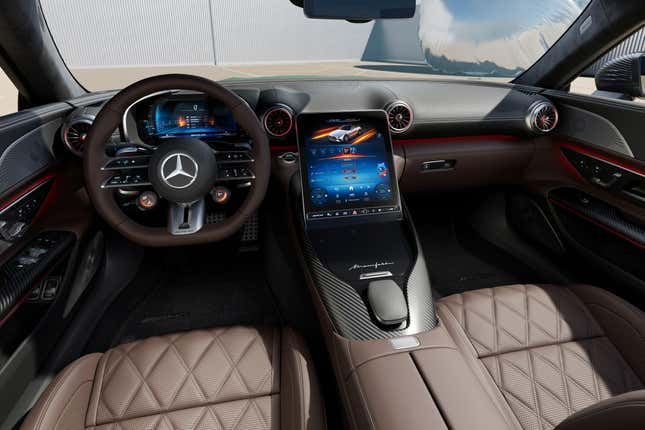 Brown interior of a Mercedes-AMG SL