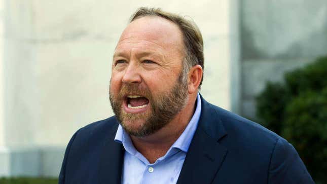 Image for article titled Alex Jones Asks Court for Permission to Sell InfoWars to Pay Sandy Hook Families That He Defamed
