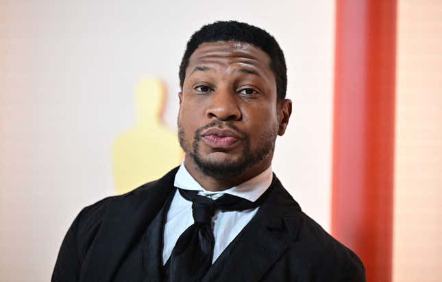 Jonathan Majors attends the 95th Annual Academy Awards at the Dolby Theatre in Hollywood, California on March 12, 2023.