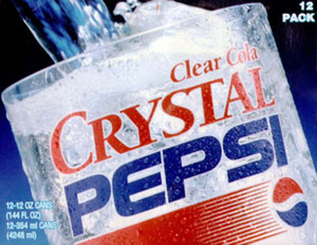 Image for article titled Remember Crystal Pepsi? Nineties nostalgia is likely bringing it back
