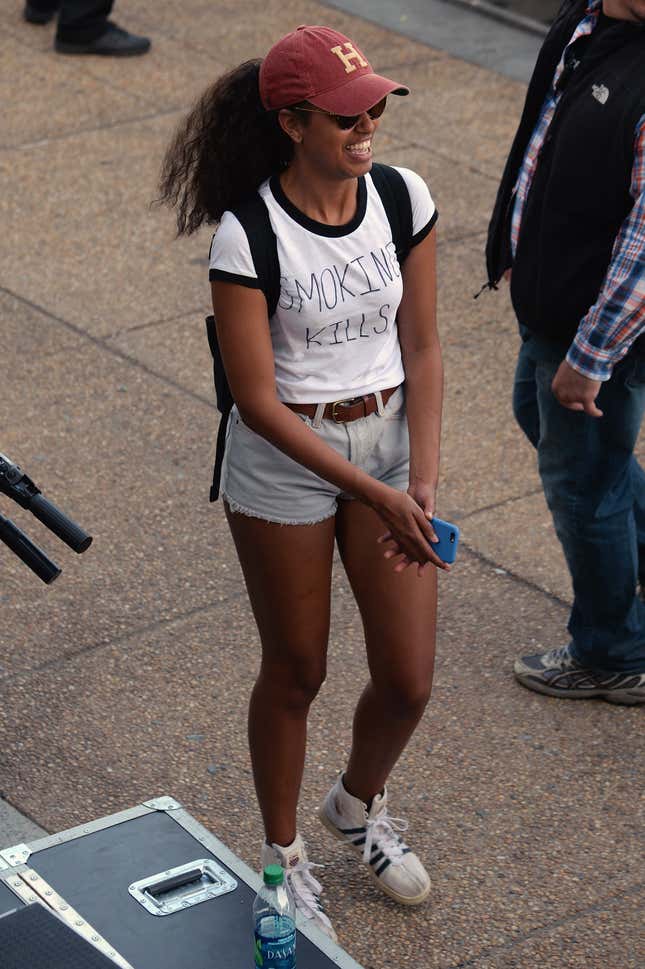 Image for article titled Evolution of Sasha and Malia Obama&#39;s Iconic Style