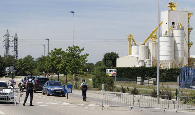 The industrial area of Saint-Quentin-Fallavier in Lyon, the site of a deliberate explosion and murder.