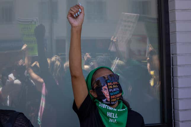 Black woman protesting 