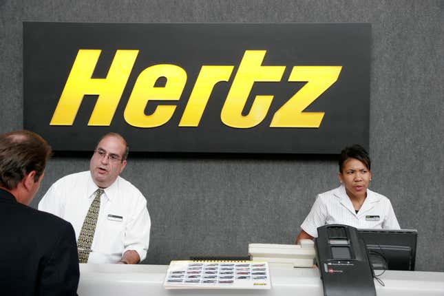 Image for article titled Hertz is finally done selling its troublesome Teslas — and the stock falls 10%