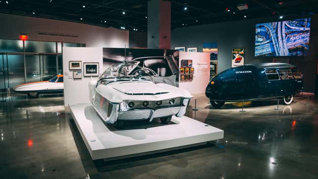 An image showing a wide shot of the concept cars in the exhibit