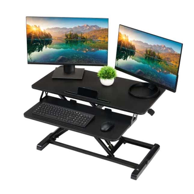 Image for article titled Upgrade Your Workspace with TechOrbits Standing Desk Converter, 20% Off