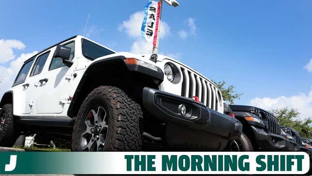 New Jeep vehicles sit on a Dodge Chrysler-Jeep Ram dealership's lot on October 03, 2023 in Miami, Florida.