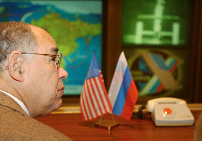 MOSCOW, RUSSIA - OCTOBER 16: In this NASA handout, Deputy Administrator Frederick Gregory watches at the Russian Mission Control Center October 16, 2004 in Moscow, Russia. The Soyuz TMA-5 vehicle carrying an American astronaut and two Russian cosmonaut approaches the International Space Station for docking. Expedition 10 Commander and NASA Science Officer Leroy Chiao, Flight Engineer and Soyuz Commander Salizhan Sharipov will spend six months on the Station to replace its current occupants and Russian Space Forces Cosmonaut Yuri Shargin will spend eight days on the complex before returning to Earth. 