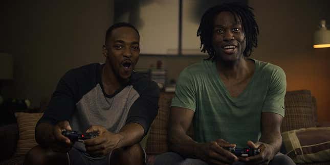 Anthony Mackie (left) playing with Yahya Abdul-Mateen (right) 