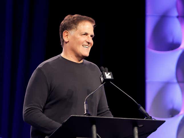 Mark Cuban delivers a speech as he’s inducted into the SXSW Hall of Fame on March 10, 2025. 