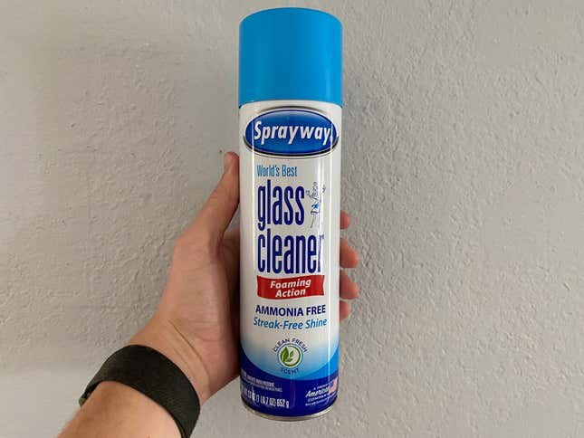 A can of aerosol glass cleaner