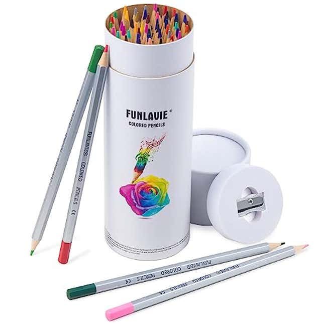 Image for article titled FUNLAVIE Colored Pencils 48 Coloring Pencils Premium Professional Art Drawing Pencil for Adults Coloring Book, Now 17% Off