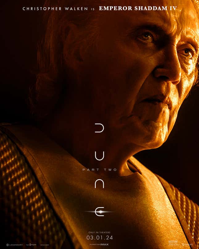 Image for article titled Dune: Part Two Returns With a New Set of Character Posters in Tow