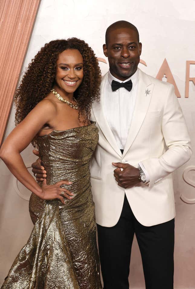 Ryan Michelle Bathe, left and Sterling K. Brown attend the 97th Annual Oscars at Dolby Theatre on March 02, 2025 in Hollywood, California.