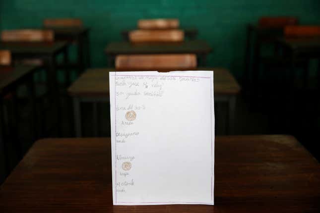 This student skipped breakfast and only had arepa, Venezuela’s traditional corn-flour patty, for lunch. No afternoon snack either.
