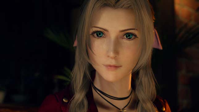Aerith stares at the camera.