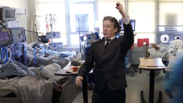 Image for article titled ‘Rise Up, Patriots!’ Rand Paul Calls To Intubated Patients Lying Unconscious In Hospital ICU