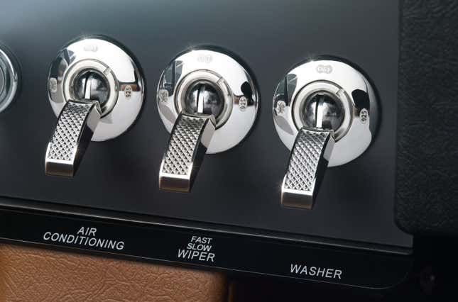 Toggle switches of a new Jaguar E-Type