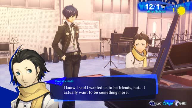 Ryoji says "I know I said I wanted us to be friends, but... I actually want to be something more."