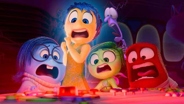 The Inside Out emotions with scared expressions.